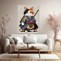 Samurai Katze im Kimono