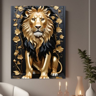 Goldener Löwe mit schwarzer Mähne