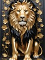Goldener Löwe mit schwarzer Mähne