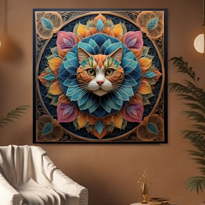 Mandala Katze in Farbenpracht