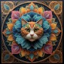 Mandala Katze in Farbenpracht