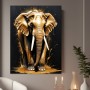 Goldener Elefant vor Schwarz