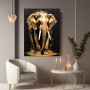 Goldener Elefant vor Schwarz