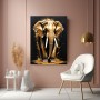 Goldener Elefant vor Schwarz