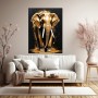 Goldener Elefant vor Schwarz