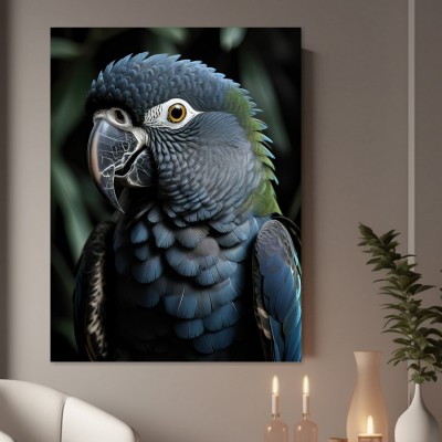 Blauer Papagei im Dschungellicht