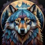Majestätischer Wolf im Mondlicht