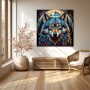 Majestätischer Wolf im Mondlicht