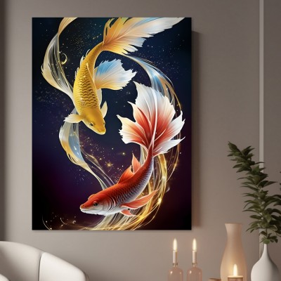 Goldene Koi im Sternenfluss