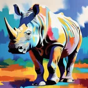 Buntes Nashorn Pop Art Buntes Nashorn Pop Art