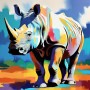 Buntes Nashorn Pop Art