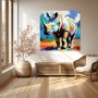 Buntes Nashorn Pop Art