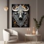 Ornamentaler Stier in Silber