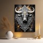 Ornamentaler Stier in Silber