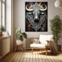 Ornamentaler Stier in Silber