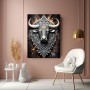 Ornamentaler Stier in Silber