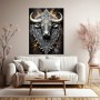 Ornamentaler Stier in Silber