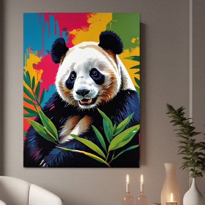 Panda in bunten Farben