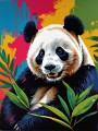 Panda in bunten Farben