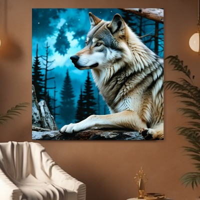 Wolf im mystischen Wald