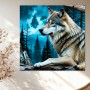 Wolf im mystischen Wald