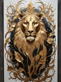 Goldener Löwe mit Ornamenten