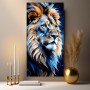 Majestätischer Löwe in Blau und Gold