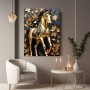 Goldenes Pferd mit Blätterranken