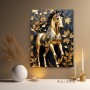Goldenes Pferd mit Blätterranken
