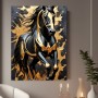 Schwarzes Pferd in Gold