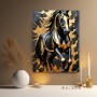 Schwarzes Pferd in Gold