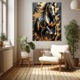 Schwarzes Pferd in Gold