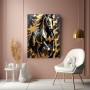 Schwarzes Pferd in Gold