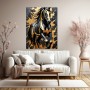 Schwarzes Pferd in Gold
