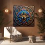 Farbenprächtiger Wolf im Mandala-Stil