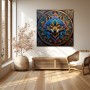 Farbenprächtiger Wolf im Mandala-Stil