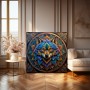Farbenprächtiger Wolf im Mandala-Stil