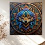 Farbenprächtiger Wolf im Mandala-Stil