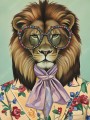 Stylischer Löwe mit Brille
