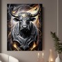 Majestätischer Stier in Schwarz und Gold