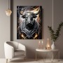 Majestätischer Stier in Schwarz und Gold