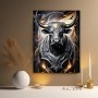 Majestätischer Stier in Schwarz und Gold