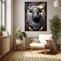 Majestätischer Stier in Schwarz und Gold