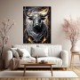 Majestätischer Stier in Schwarz und Gold