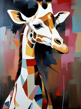 Bunte Giraffe im modernen Pop-Art-Stil