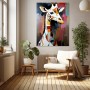 Bunte Giraffe im modernen Pop-Art-Stil