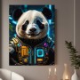 Cyber-Panda mit Neonrüstung