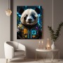 Cyber-Panda mit Neonrüstung
