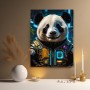 Cyber-Panda mit Neonrüstung