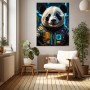 Cyber-Panda mit Neonrüstung